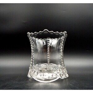 National Glass Bead & Scroll Child's Toy Spooner 450 EAPG Clear Antique 1901